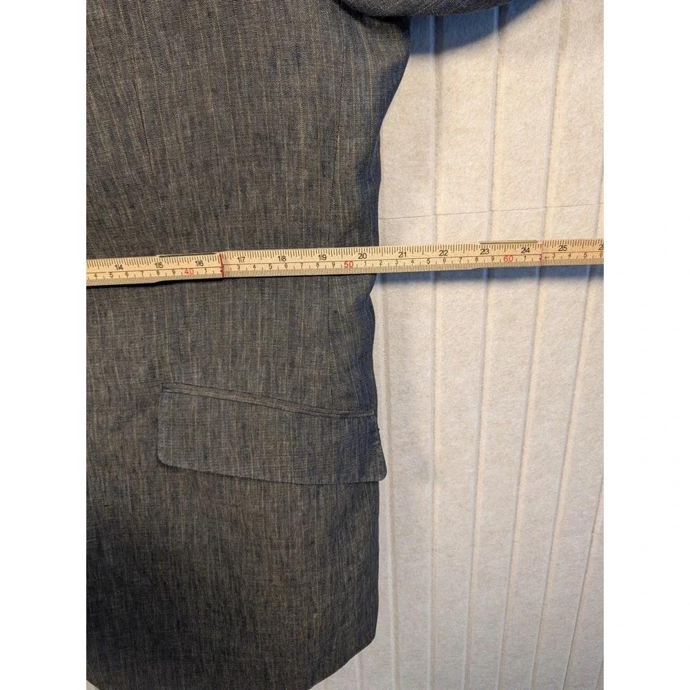 Kroon Sport Coat Mens 40R Copper Grey Pinstripe 100% Linen Connick Blazer EUC